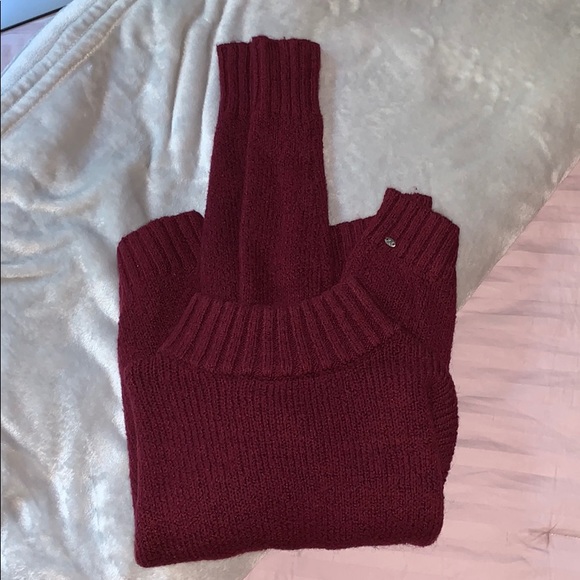 American Eagle Maroon Winter Sweater- Mock Neck - Picture 2 of 5